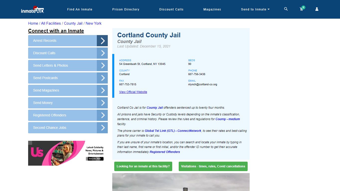 Cortland County Jail - Inmate Locator - Cortland, NY